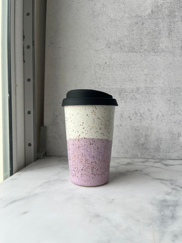 #23 Pink and White Travel Cup (12 oz) *DISCOUNTED SECOND*