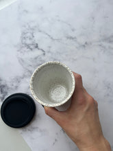 Load image into Gallery viewer, #25 Coral and White Travel Cup (10 oz) *DISCOUNTED SECOND*