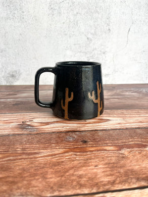 #33 Black Cactus Mug (12-14 oz)