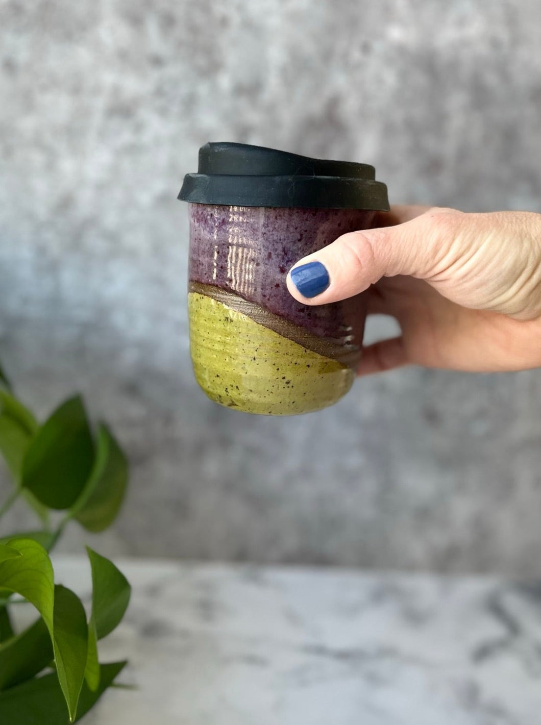 Eggplant & Forest Travel Cup #23