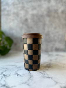 Mocha Checks Travel Cup #24